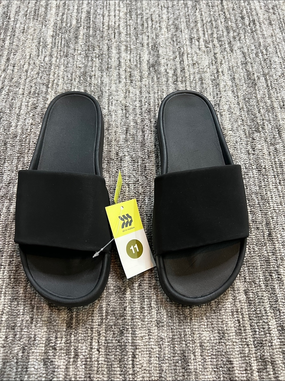 All In Motion- Women’s Black Slide On Sandals - Size 11